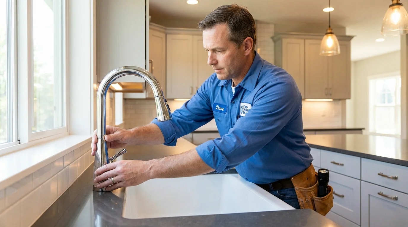 Kitchen faucet installation by Johns Plumbing LLC in Clark